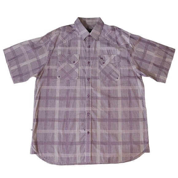 Rocawear Mens Button Up Shirt Size 4x Purple striped RN106374 Authentic - Picture 2 of 14